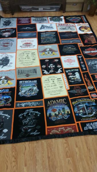 One of two Harley Davidson T-Shirt Quilts